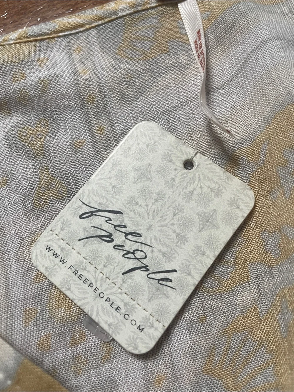 Free People Boho Blouse in Cream and Mustard